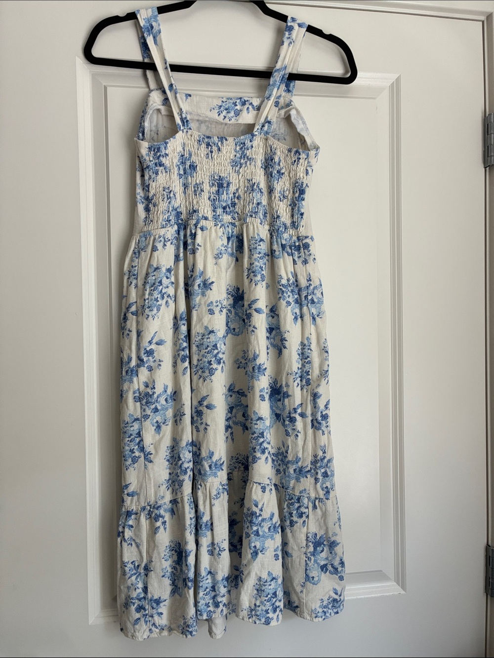 Blue and White Floral Midi Dress - Picture 4 of 4